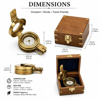 Personalised Brass British Army Prismatic Marching Compass, 9 of 12