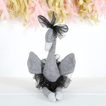 Grey Swan Soft Toy With Personalised Bag, 6 of 6