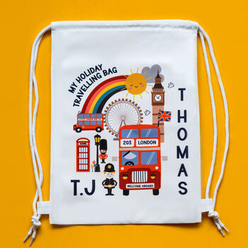Children's Personalised London Themed Holiday Bag, 2 of 4