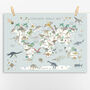 Dinosaur World Map Print With Dinosaur Names, thumbnail 1 of 7