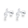 Sterling Silver Treble Clef 16 G Flat Back Labret Earrings, thumbnail 7 of 11