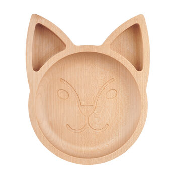 Personalised Wooden Fox Plate Made In Britain, 2 of 7