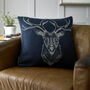 Stag Navy Faux Cashmere Cushion, thumbnail 1 of 3