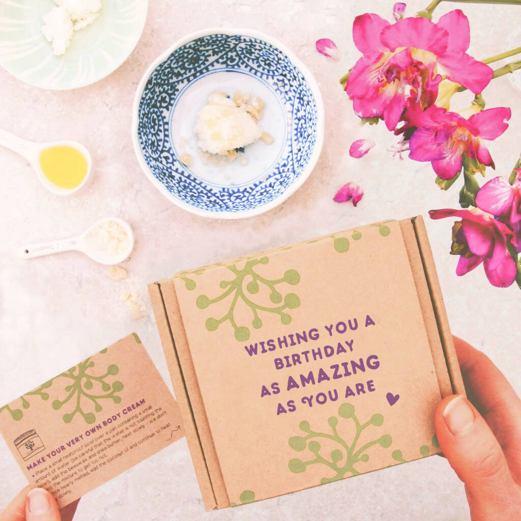 Make Your Own Body Cream Birthday Gift By Fruits of the Nut Tree