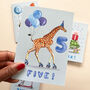 Giraffe 5th Birthday Card, thumbnail 4 of 5
