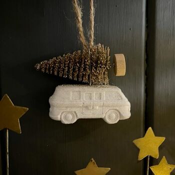 Gold Tree On Van Hanging Christmas Decoration, 2 of 3