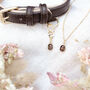 Smoky Quartz Owner Necklace And Pet Collar Charm Set, thumbnail 1 of 7
