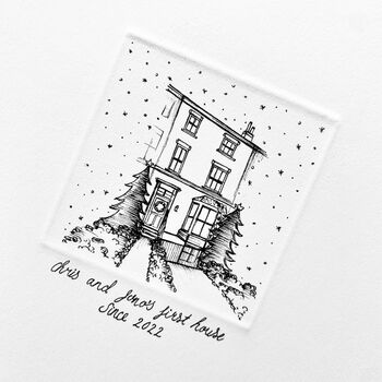 Miniature Personalised Christmas House Illustration, 4 of 5