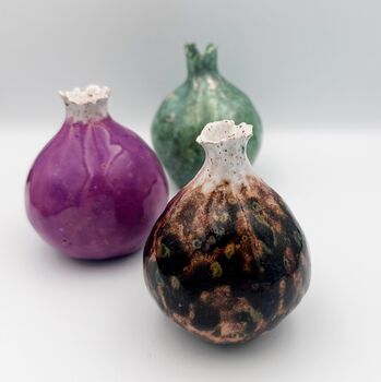 Handmade Ceramic Pomegranate Purple, 7 of 9