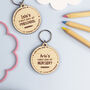 First Day At School Personalised Wooden Bag Tag, thumbnail 6 of 7