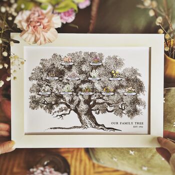 Personalised Family Tree Birth Flower Print, 3 of 8