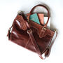 Large Brown Leather Tote Bag With Crossbody Strap, thumbnail 2 of 5