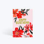 Floral Red Birthday Card, thumbnail 1 of 2