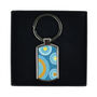 Blue Circles Millefiori Handprinted Keyring, thumbnail 1 of 6