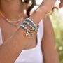 Personalised Turquoise Intial Stretch Bracelet, thumbnail 6 of 8