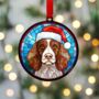 Welsh Springer In Santa Hat Suncatcher Decoration, thumbnail 3 of 6