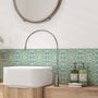 Aqua Pomegranate Handprinted Ceramic Tile, thumbnail 8 of 11