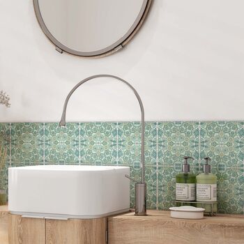 Aqua Pomegranate Handprinted Ceramic Tile, 8 of 11