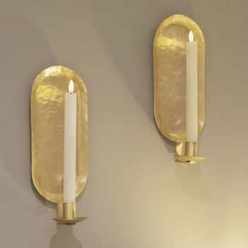 Brass Wall Sconce Candle Holder, 2 of 3