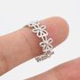 Sterling Silver Forget Me Not Flower Infinity Ring, thumbnail 4 of 9