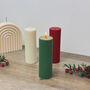 Festive Christmas Pillar Candle Christmas Decoration, thumbnail 4 of 10