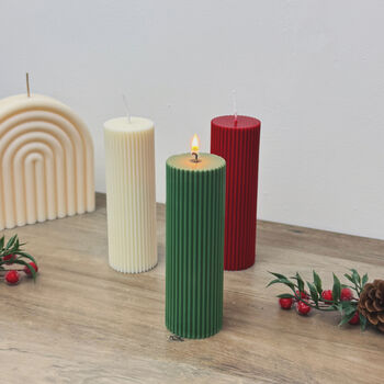 Festive Christmas Pillar Candle Christmas Decoration, 4 of 10