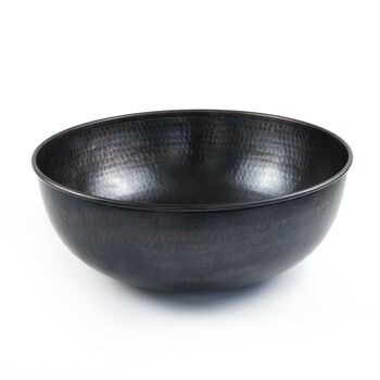 Handmade Dark Copper Foot Warming Soak Bowl, 400 Mm Diameter, 3 of 7