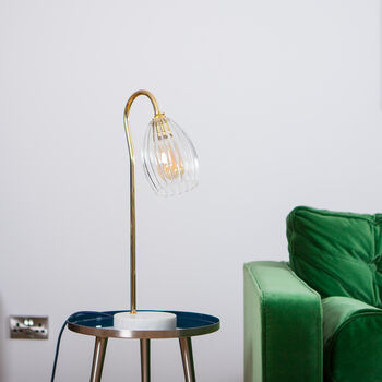 Clear Ribbed Glass Molly Table Lamp, 3 of 9