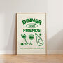 Dinner And Friends Retro Hand Drawn Illustration Print, thumbnail 1 of 10