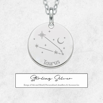 Personalised Taurus Constellation Necklace In Silver, 3 of 11