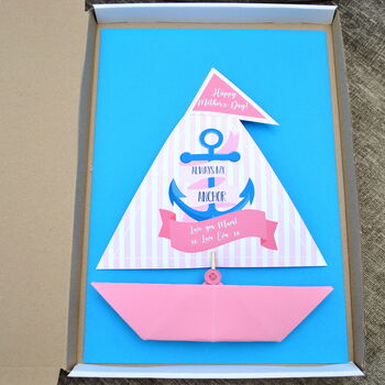 Personalised Anchor Sailing Boat Mother's Day Card, 4 of 7