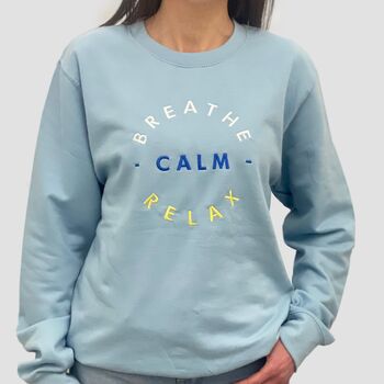 Embroidered Breathe Calm Relax Sweatshirt, 2 of 3
