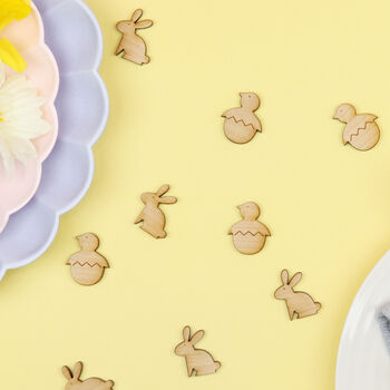 Easter Bunny And Chick Wooden Table Confetti, 4 of 4