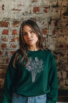 Embroidered Big Bunch Of Flowers Sweater, 4 of 6