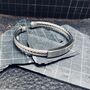 Titanium Double Banded Steel Bracelet | Men's Gift, thumbnail 3 of 6