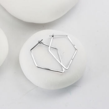 Diamond Hoop Earrings In Rose Gold Fill, 6 of 7