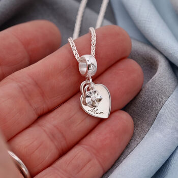Forget Me Not Memorial Heart Personalised Silver Necklace, 2 of 10