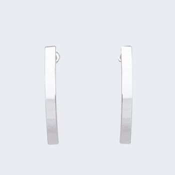 Silver Plated Curve Bar Earrings, 3 of 7