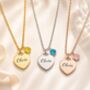 Personalised Name Heart Shaped Necklace With Birthstone, thumbnail 1 of 5