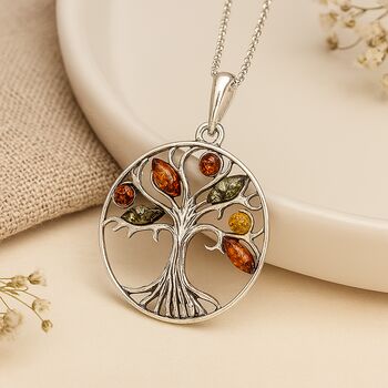 Personalised Oxidised Sterling Silver Tree Of Life Pendant Necklace, 4 of 10