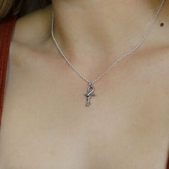 Sterling Silver Egyptian Ankh Serpent Necklace, 2 of 3