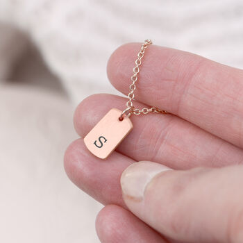 Monogrammed Tag Necklace, 11 of 12