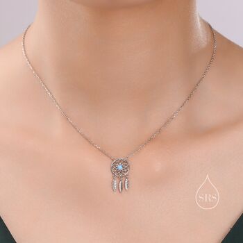 Sterling Silver Dreamcatcher Pendant Necklace, 2 of 11