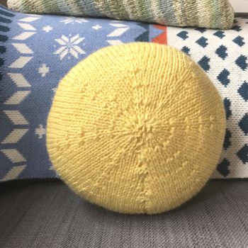 Yellow Sun Cushion Knitting Kit, 2 of 2