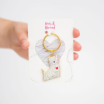 West Highland White Terrier Keyring, 2 of 4