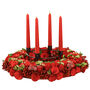 Giant Crimson Rose Table Candle Holder Wreath, thumbnail 2 of 4