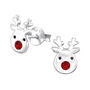 Rudolph Reindeer Sterling Silver Earrings, thumbnail 5 of 8