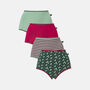 Women's 'Forest Berry' Four Pack Bamboo Full Briefs, thumbnail 1 of 6
