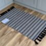 Black And White Patterned Rug, 69cm X 114cm, thumbnail 1 of 3