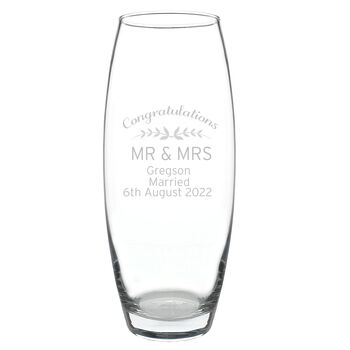 Personalised Mr And Mrs Classic Bullet Vase Wedding Gift, 4 of 4